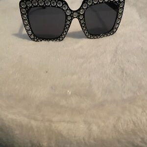 Black Rhinestone Embellished Sunglasses